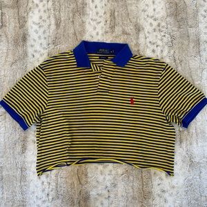 Polo Cropped Collared Shirt! ❤️💙💛